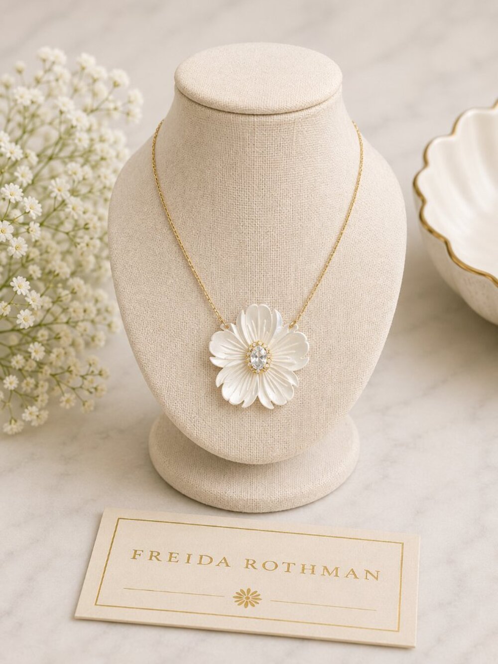 Freida Rothman Genuine Mother of Pearl Necklace NWT $149 MSRP